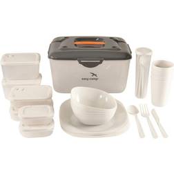 Easy Camp Cerf picnic box L, dishes grey/wh. [Levering: 4-5 dage]